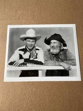 Vintage Roy Rogers George Gabby Hayes Glossy 8x10 Photo Reprint